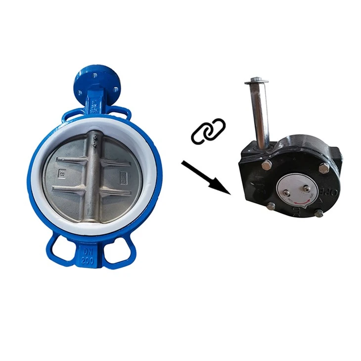 DN200 Wafer Type PTFE Lined Butterfly Valve