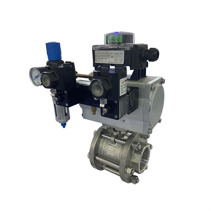 Spring Return Pneumatic Female Thread Ball Valve